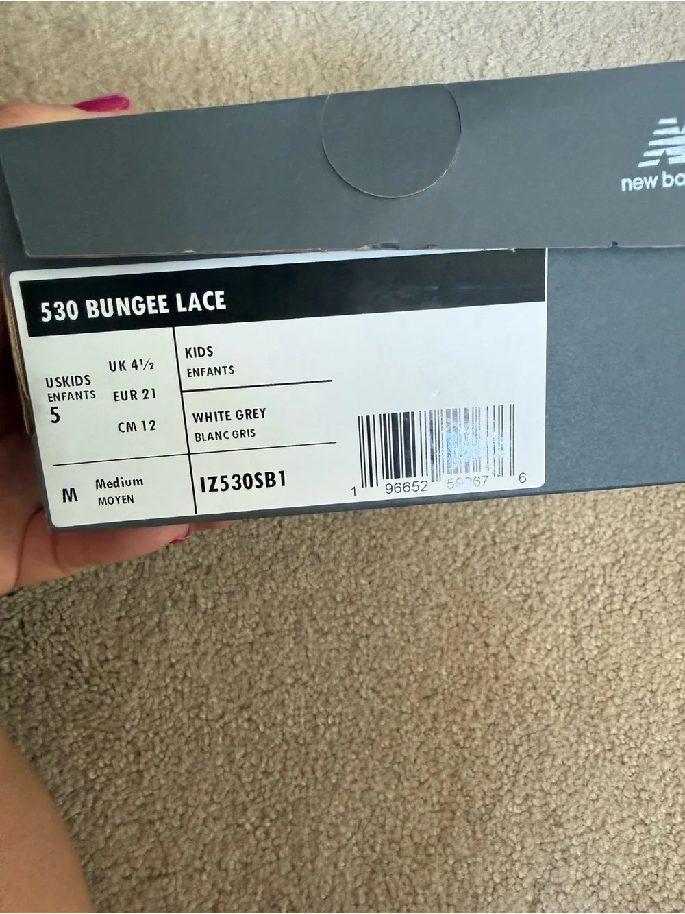 NIB New Balance Toddler Bungee 530 White/Navy